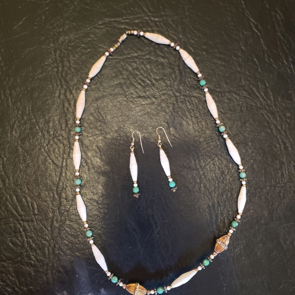 18" necklace with coordinating earrings
